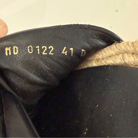 Dior Black Quilted Leather Cross-Strap Sandals with Natural Rope Trim - Picture 8 of 8